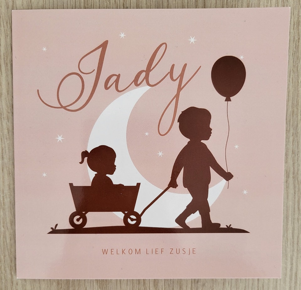 Geboortekaartje van Jady