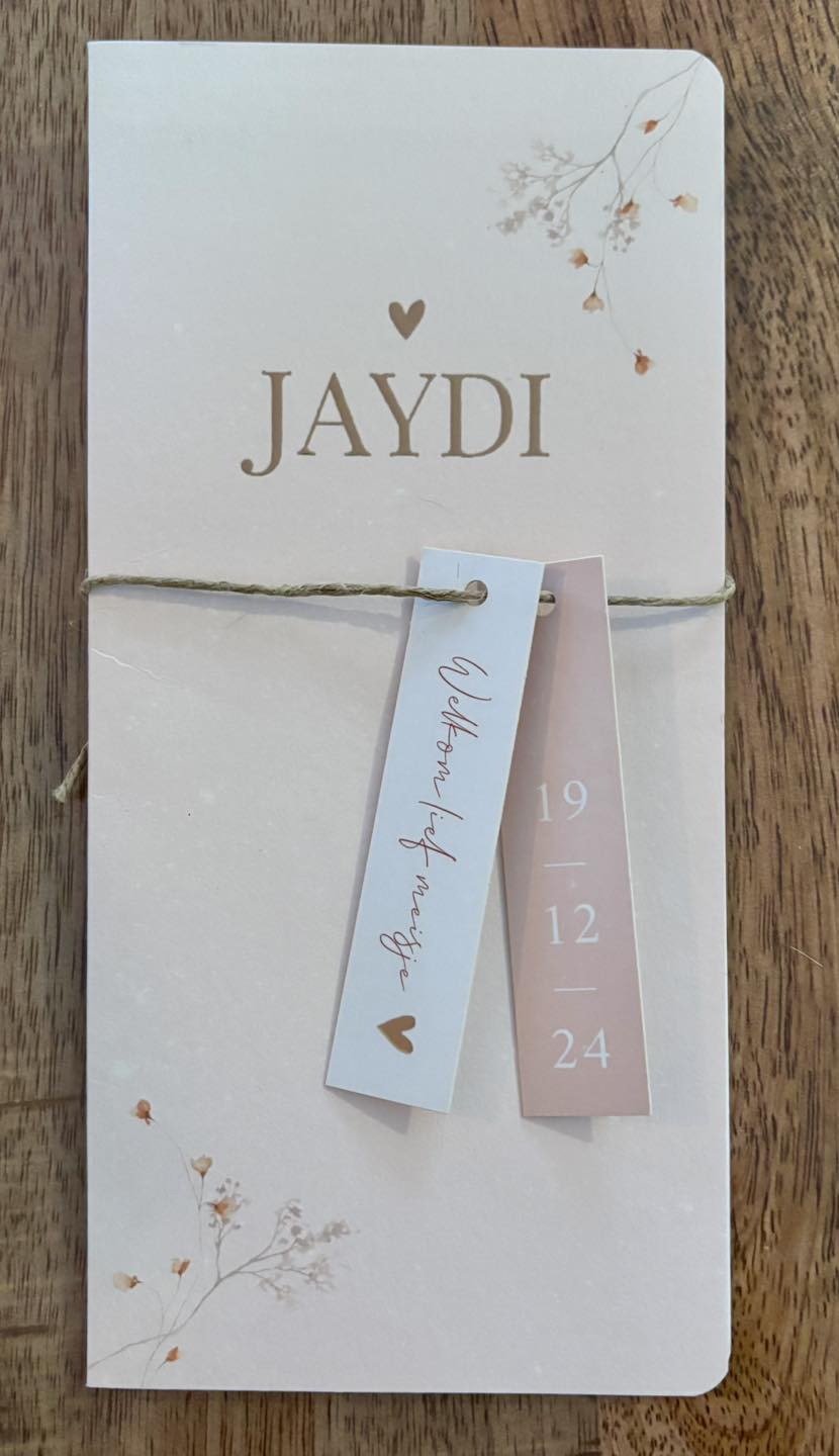geboortekaartje van Jaydi