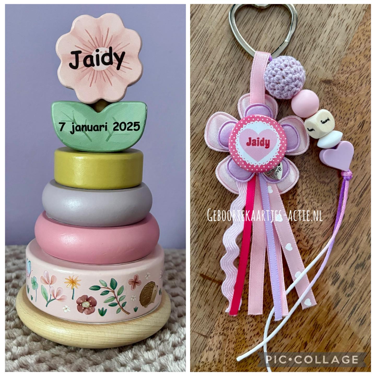 Presentje en naamsleutelhanger voor Jaidy