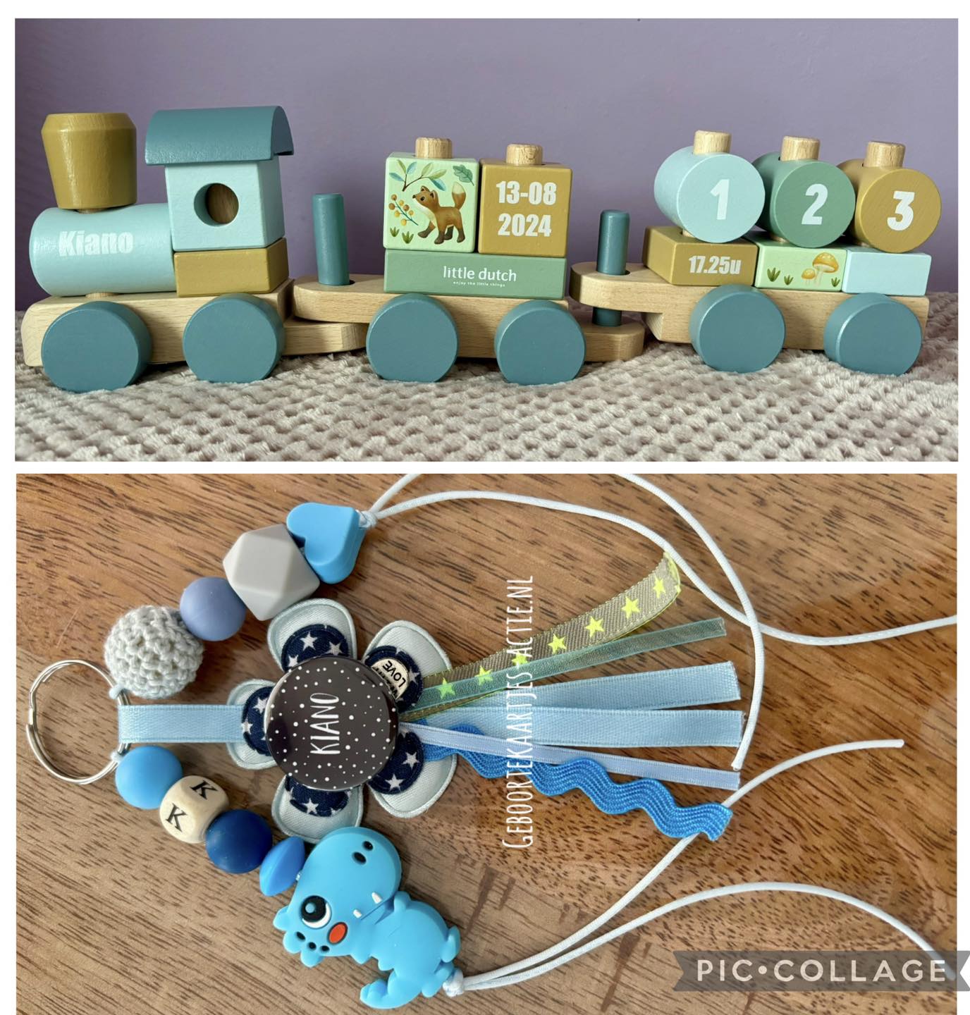 Presentje en naamsleutelhanger voor Kiano