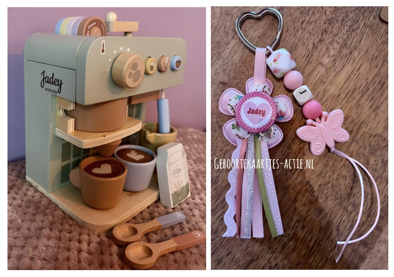 Presentje en naamsleutelhanger voor Jadey