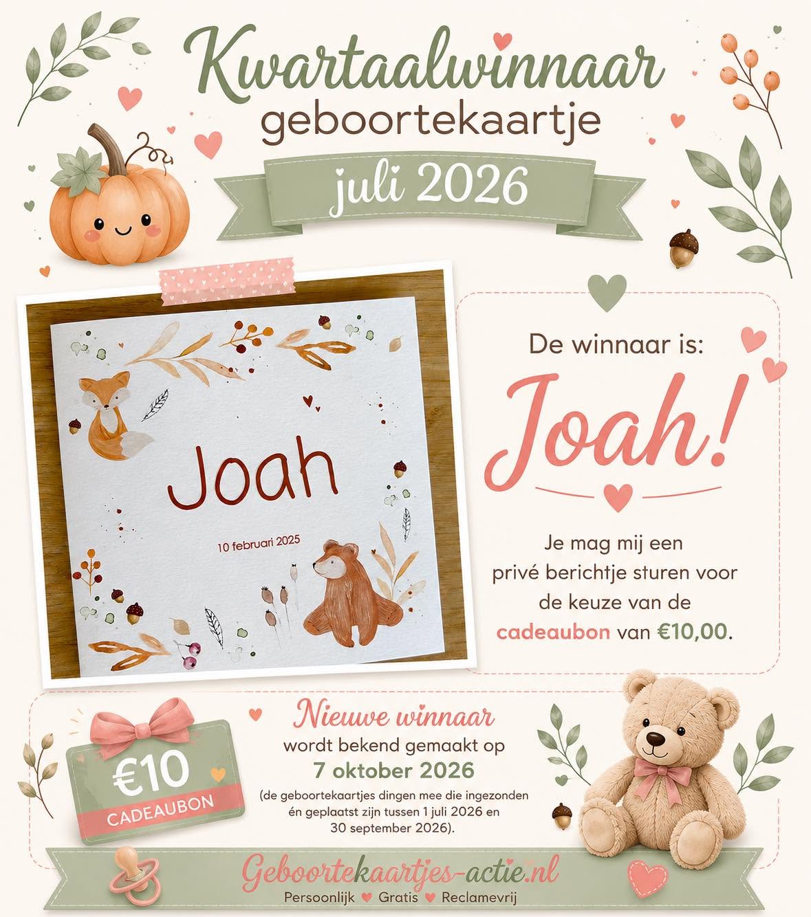 Kwartaalwinnaar Joah